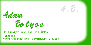 adam bolyos business card